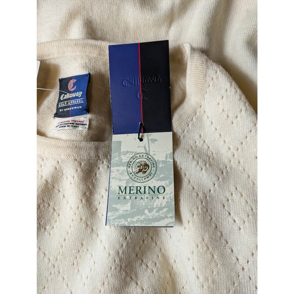 New Callaway Golf Womens M Sweater Italian Merino Wool Argyle Nordstrom Pullover - Picture 9 of 12